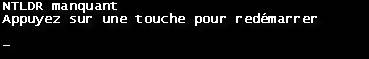 NTLDR Manquant